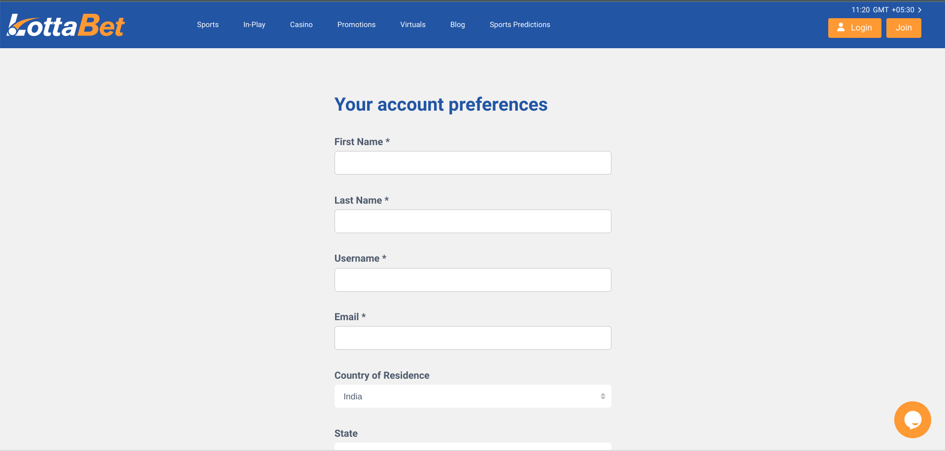 Registration Process on LottaBet