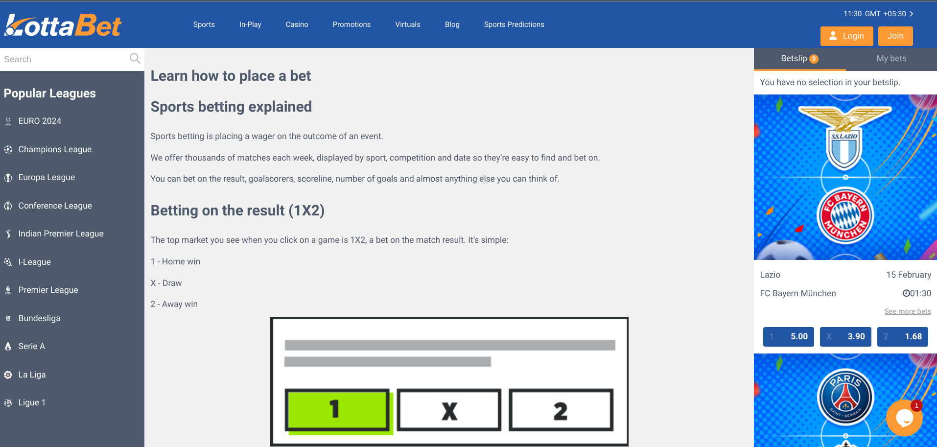 Betting Types Offered lottabet